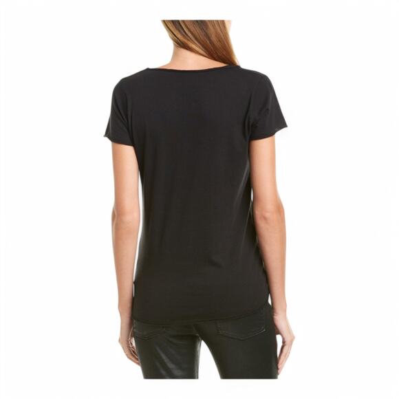 Zadig & Voltaire Tunisien MC Glitter Skull Black S/S T-Shirt - Size M - Picture 2 of 8